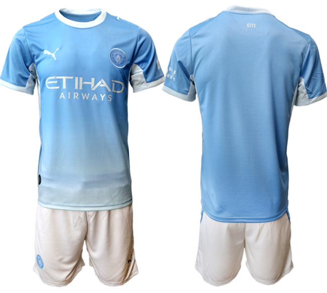 Men's Manchester City Blank 2026/27 Light Blue Home Soccer Jersey Suit